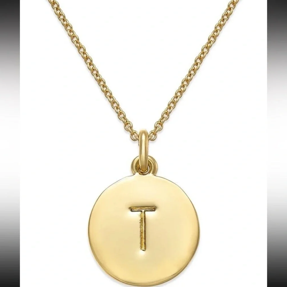 Kate Spade New York Initial Pendant Necklace T Gold